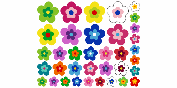 Preview: Aufkleber Flower Power Dekor Blütenset Preview: Aufkleber Flower Power Dekor Blütenset