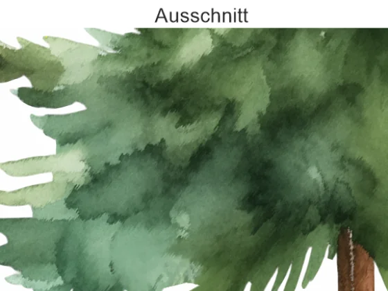 Aufkleber Nadelbäume Dekor Set- Ansicht Asschnitt