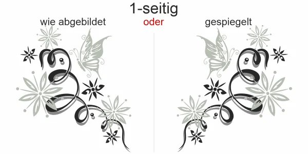 Aufkleber für das Auto mit Schmetterlingsdekor - Ansicht Ausrichtung