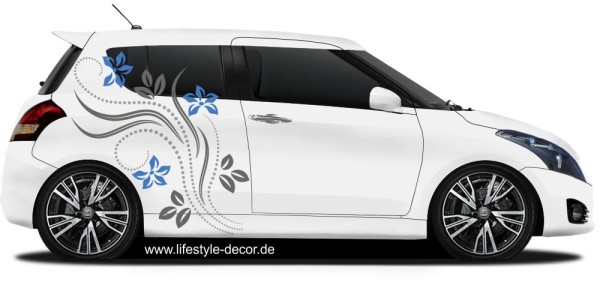 Preview: Auto Sticker Traumhaftes Blumenornament