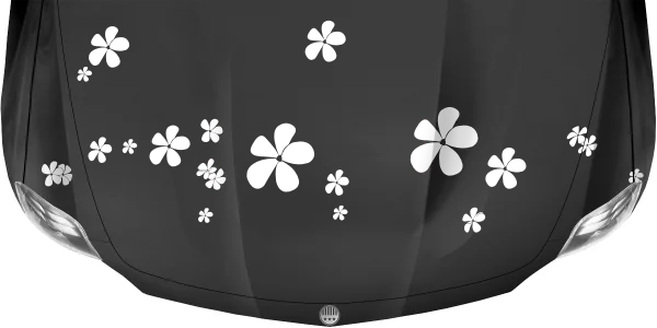 Autoaufkleber Blumen auf dunkler Motorhaube