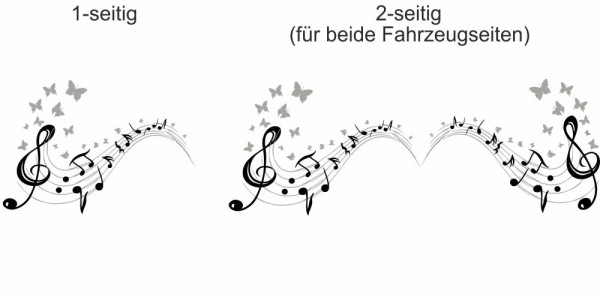 Preview: Bunter Autoaufkleber Schmetterling Musik Preview: Bunter Autoaufkleber Schmetterling Musik