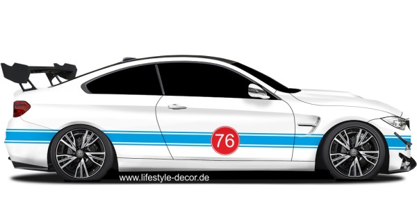 Preview: Racingstreifen 16 cm mit Startnummer Preview: Racingstreifen 16 cm mit Startnummer