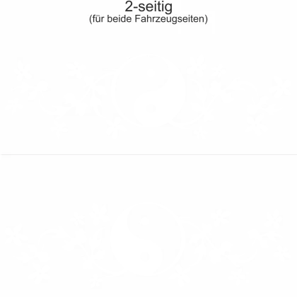 Autodekor Yin & Yang - Ansicht zweiseitig für beide Fahrzeugseiten und Farbauswahl