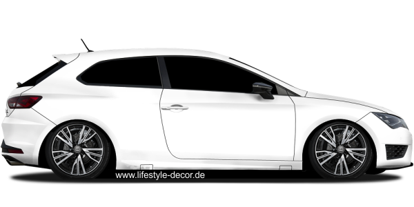 Preview: Aufkleber fürs Auto Ornament Romantik auf hellem PKW - Ansicht Farbauswahl