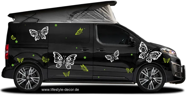 Autotattoo Lustige Falter auf Campervan