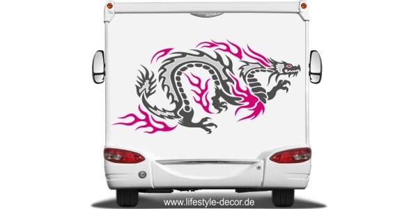 Preview: Buntes Autotattoo Drachen Temeraire