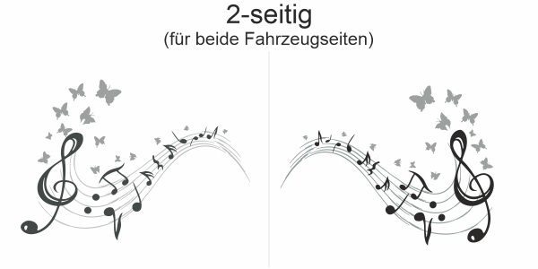 Preview: Bunter Autoaufkleber Schmetterling Musik