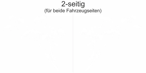 Carstyling Japanischer Strauch - Ansicht zweiseitig für beide Fahrzeugseiten und Farbauswahl