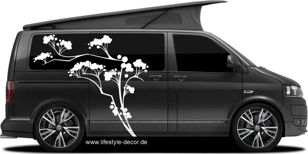 Carstyling Japanischer Strauch auf dunklem Camper - Ansicht Farbauswahl