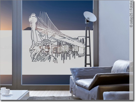 Preview: Sichtschutzfolie New York Skyline Preview: Sichtschutzfolie New York Skyline