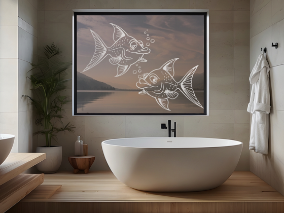 Preview: Fensterfolie fröhliche Fische