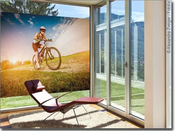 Fensterfolie mit Mountainbike Motiv