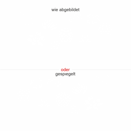 Preview: Glastattoo Blumenschmuck - Ansicht Ausrichtung und Farbauswahl