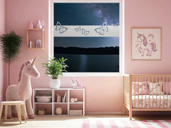 Preview: Glastattoo Bordüre mit Schmetterlingen