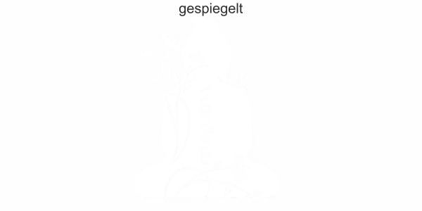 Glasdesign mit Wellness Buddha - Ansicht Ausrichtung mit Farbauswahl