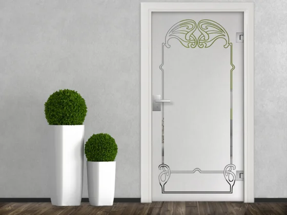 Glastür Milchglasfolie Jugendstil