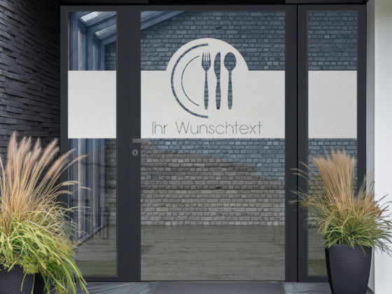 Preview: Milchglasfolie Gewerbe Chef´s Table auf Eingangstür