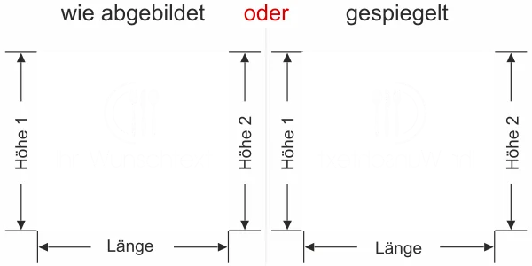 Milchglasfolie Gewerbe Chef´s Table - Ansicht Ausrichtung mit Farbauswahl Vorschlag 2