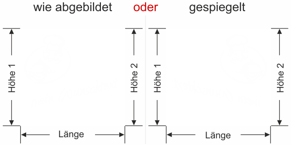Preview: Milchglasfolie Gewerbe Koch - Ansicht Ausrichtung mit Farbauswahl Vorschlag 2