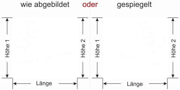 Milchglasfolie Gewerbe Koch - Ansicht Ausrichtung mit Farbauswahl Vorschlag 2