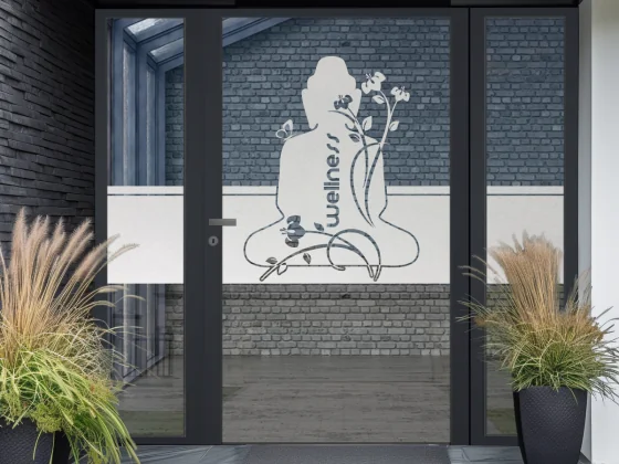 Milchglasfolie Gewerbe Wellness Buddha