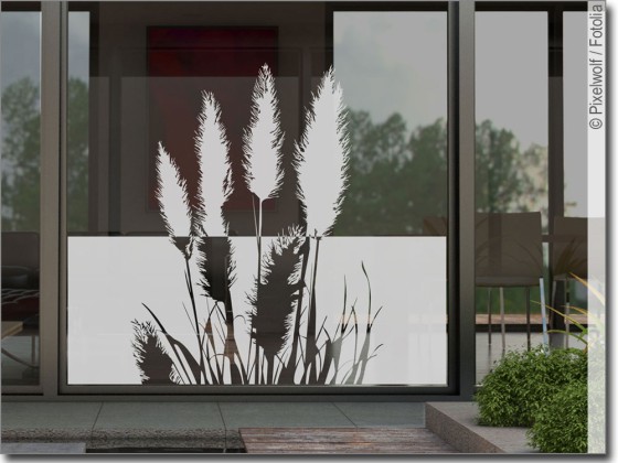 Sichtschutz Glasfolie Glasfenster farbig für Wohnzimmer Blüten Blumen 