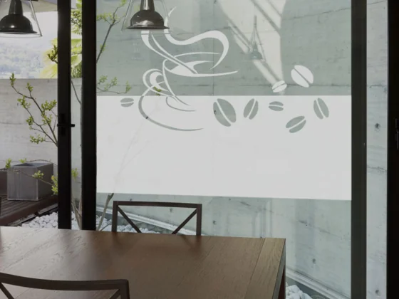 Sichtschutz Tasse mit Kaffeebohnen