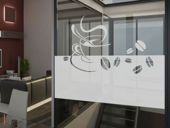 Preview: Sichtschutz Tasse mit Kaffeebohnen