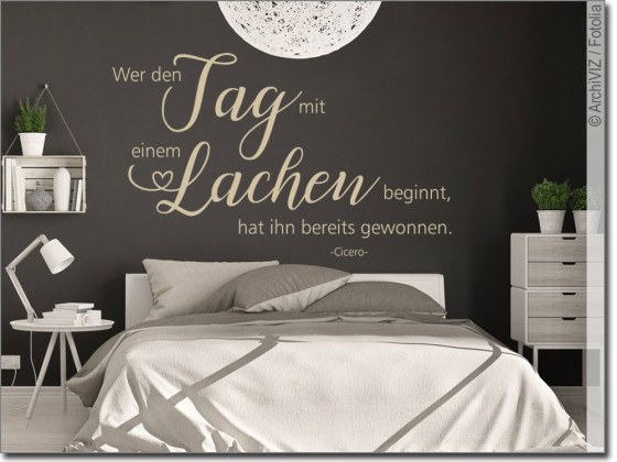 Preview: Wandtattoo Zitat Wer den Tag