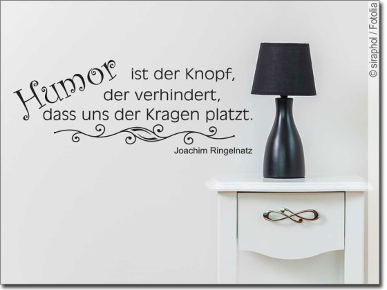 Preview: Wandzitat Humor ist der Knopf