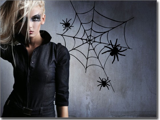 Preview: Wandtattoo Spinnennetz