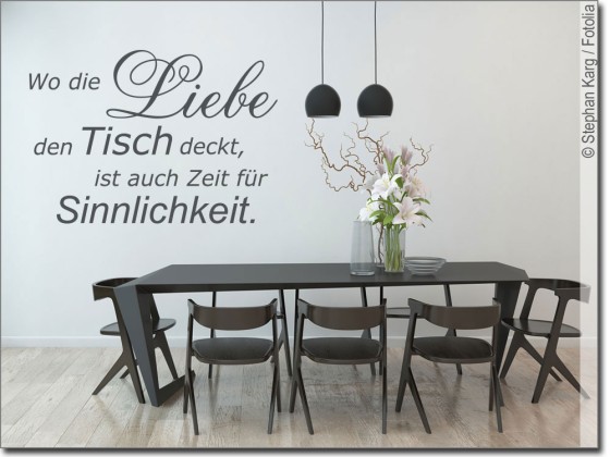 Preview: Wandspruch Wo die Liebe den Tisch deckt