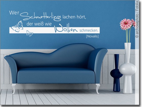 Preview: Wandtattoo Wer Schmetterlinge lachen hört