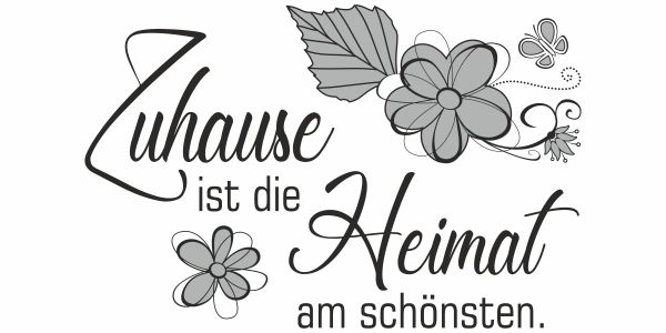 Preview: Wandtattoo Spruch Zuhause ist die Heimat