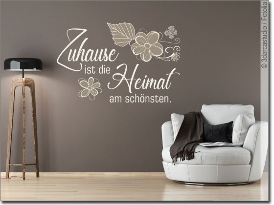 Preview: Wandtattoo Spruch Zuhause ist die Heimat