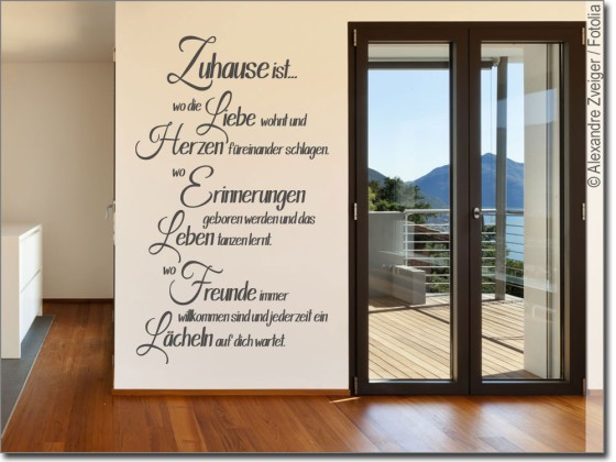 Preview: Wandtattoo Spruch Zuhause ist Preview: Wandtattoo Spruch Zuhause ist