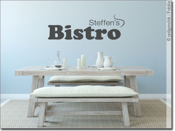 Preview: Wandtattoo Bistro mit Wunschtext
