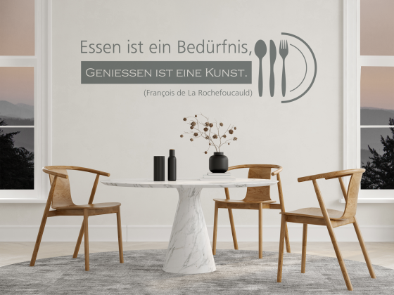 Preview: Wandzitat Essen ist ein Bedürfnis