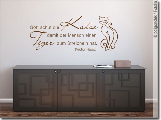 Preview: Wandzitat Gott schuf die Katze Preview: Wandzitat Gott schuf die Katze
