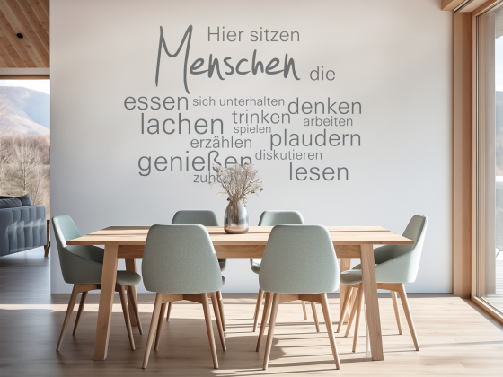 Preview: Wandtattoo Hier sitzen Menschen