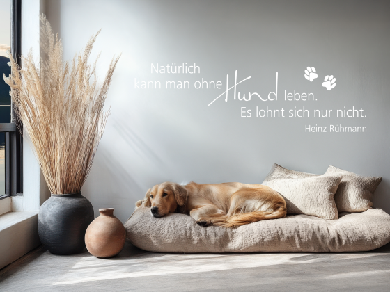 Preview: Wandtattoo Leben mit Hund