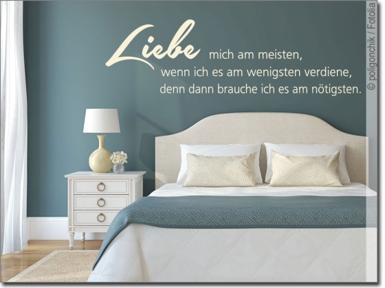 Wandspruch Liebe mich am meisten Schlafzimmer Wandtattoo