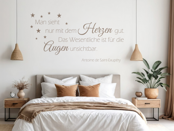 Preview: Wandtattoo Man sieht nur mit dem Herzen