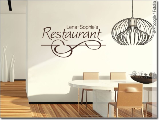 Preview: Wandtattoo Restaurant mit Wunschtext