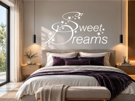 Preview: Wandtattoo Schlafzimmer Sweet Dreams über Bett