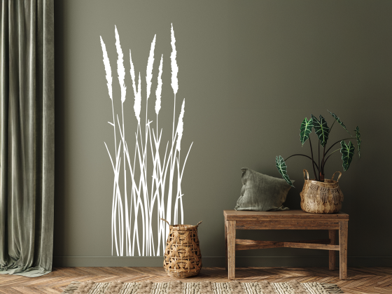 Preview: Wandtattoo Sommergras - Ansicht Ausrichtung und Farbauswahl