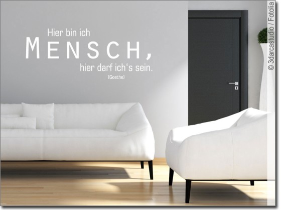 Preview: Wandzitat Hier bin ich Mensch