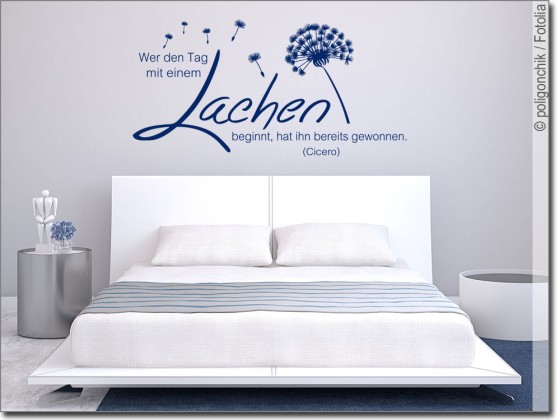 Preview: Wandtattoo Wer den Tag mit einem Lachen beginnt