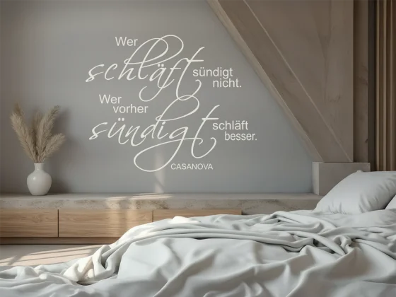 Wandtattoo Wer schläft sündigt nicht